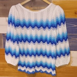 Lilly Pulitzer Gypsy Wave Sweater Blue and White S